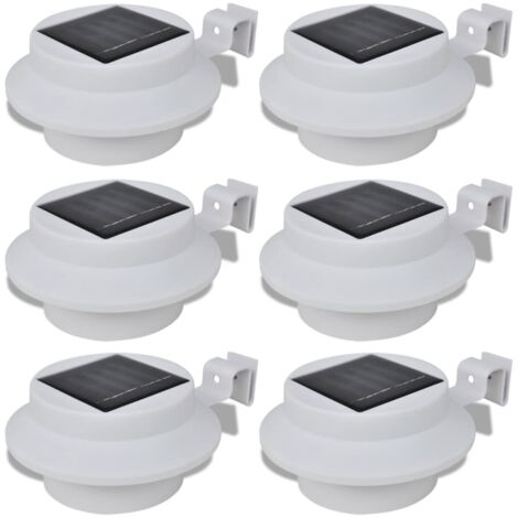 Solarleuchten 6er Set für Dachrinne und Zaun Weiß