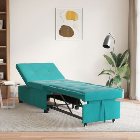 Schlafsofa Türkis 67 x 194 x 38 cm Samt vidaXL (1/5)