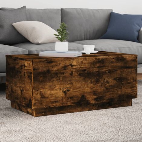 Couchtisch mit LED-Leuchten Räuchereiche 90x50x40 cm vidaXL