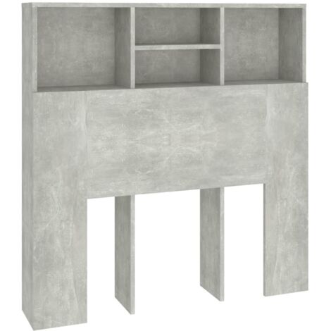 Bett-Kopfteil mit Ablagen Betongrau 100x19x103,5 cm vidaXL