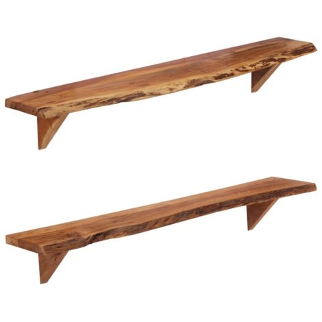 vidaXL Wandregale 2 Stk. 110x20x18 cm Massivholz Akazie