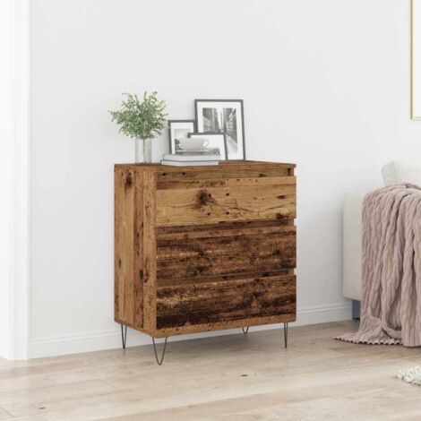 vidaXL Sideboard mit Schubladen aus altem Holz 60x35x70 cm aus engineered Wood