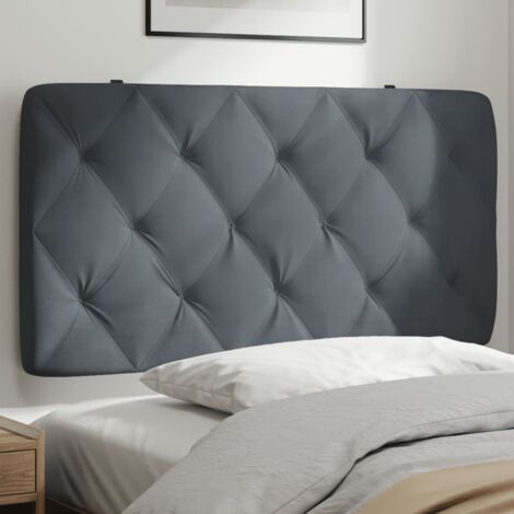 Kopfteil-Kissen Dunkelgrau 100 cm Samt vidaXL708155