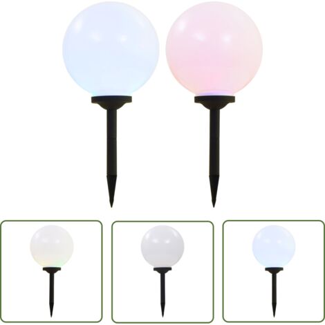 The Living Store Outdoor Solarleuchten 2 Stück LED Kugelförmig 30 cm RGB - Outdoor Beleuchtung - Solarleuchte - Gartenbeleuchtung - Kugellampe - Deko Lampen