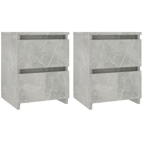 Nachttische 2 Stück Beton Grau 30x30x40 cm Ingenieurholz
