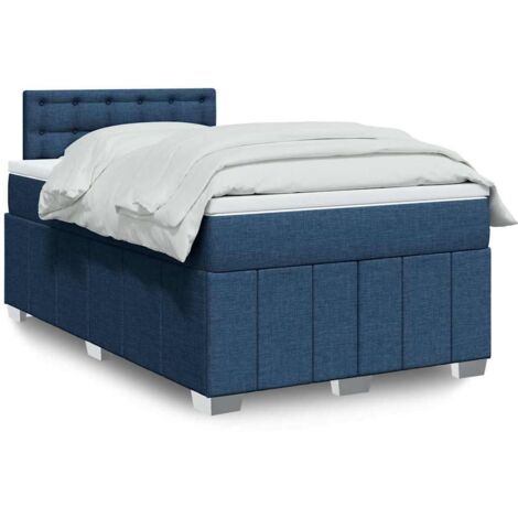Boxspringbett mit Matratze Blau 120x200 cm Stoff vidaXL