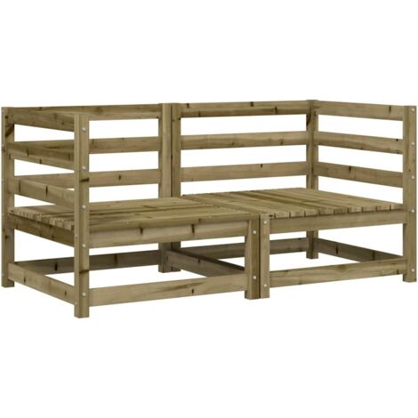 Garten-Ecksofas 2 Stk. 70x70x67 cm Kiefernholz Imprägniert vidaXL394658