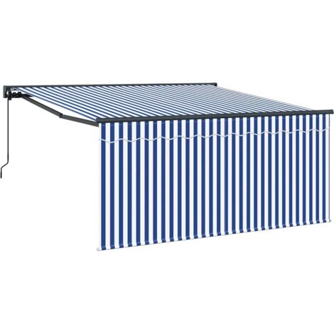 Einziehbare Markise Blau und Anthrazit 350 x 250 cm vidaXL (1/5)