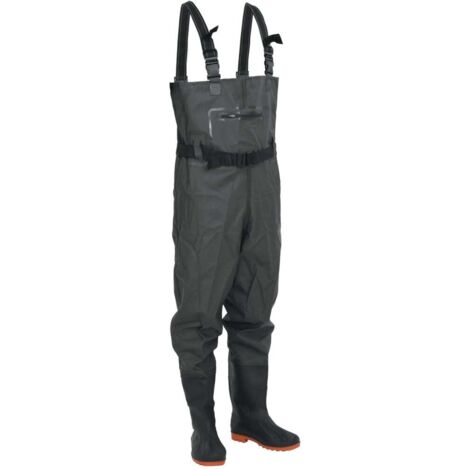 Wathose mit Stiefeln und Gürtel Dunkelgrün Größe 40 vidaXL912818