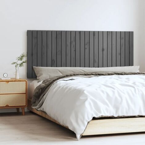 Wand-Kopfteil Grau 147x3x60 cm Massivholz Kiefer vidaXL
