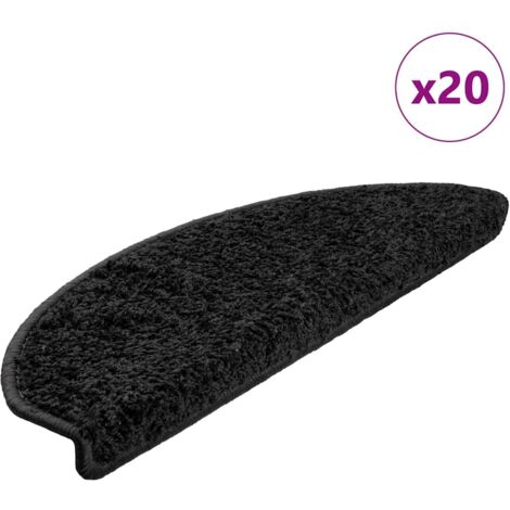 Stufenmatten 20 Stk. 65x21x4 cm Schwarz Halbrund Groß vidaXL