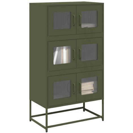 Highboard Olivgrün 68x39x123 cm Stahl vidaXL288643