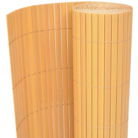 vidaXL Gartenzaun Doppelseitig PVC 90×500 cm Gelb