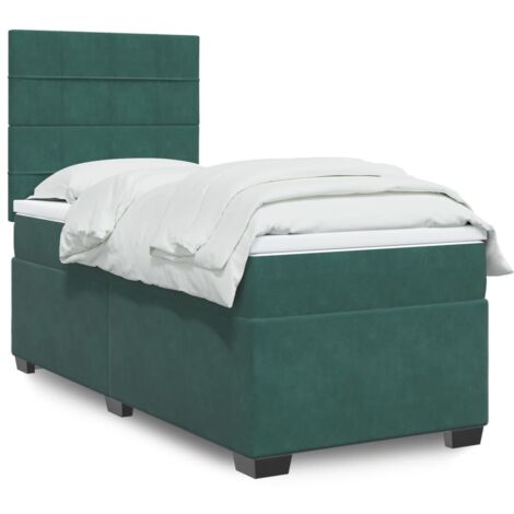 Lattenrost-Bett mit Matratze Dunkelgrün 100x200 cm