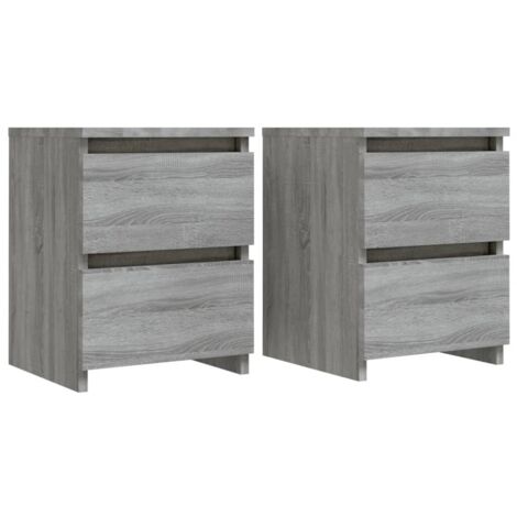 Nachttische 2 Stk. Grau Sonoma 30×30×40 cm Holzwerkstoff vidaXL