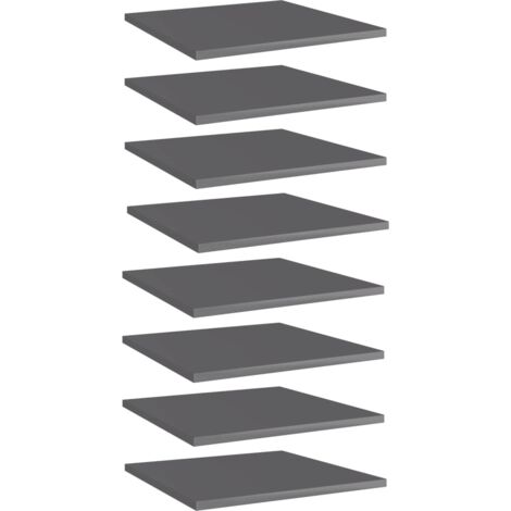 vidaXL Bücherregalpaneele 8 Stück grau engineered wood