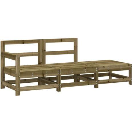 3-tlg. Garten-Lounge-Set Kiefernholz Imprägniert vidaXL