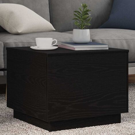 Couchtisch mit LED-Leuchten Schwarz Eichen-Optik 50x50x40 cm vidaXL610367