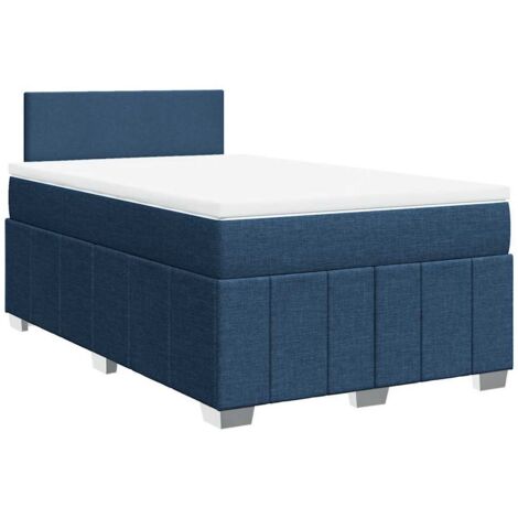 Boxspringbett mit Matratze Blau 120x200 cm Stoff vidaXL