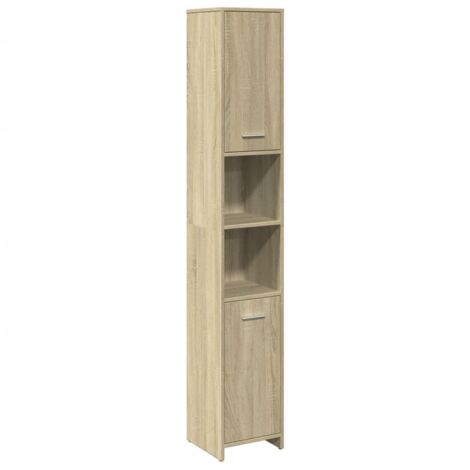 Badezimmer Schrank Eiche Sonoma 30x30x183,5 cm Holzwerkstoff