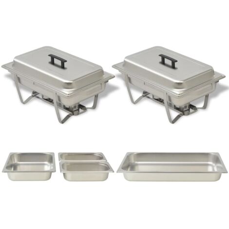 vidaXL Chafing Dish Set 2-tlg. Edelstahl