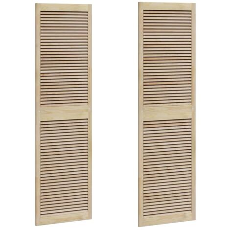 Schranktür 2 pcs Natur 201 x 2,1 x 59,5 cm Massivholz Kiefer vidaXL