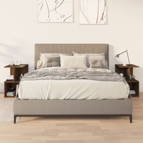 vidaXL Nachttische 2er Set Eiche Braun 35x35x55cm Holzwerkstoff