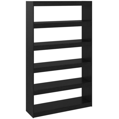 vidaXL Bücherregal Schwarz Massivholz 100x30x167,5 cm