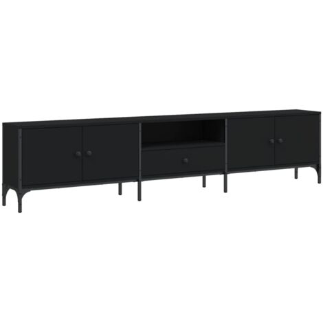 TV-Schrank mit Schublade Schwarz 200x25x44 cm Holzwerkstoff vidaXL