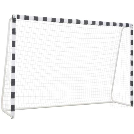vidaXL Fußballtor 300x200x90 cm Metall Schwarz und Weiß