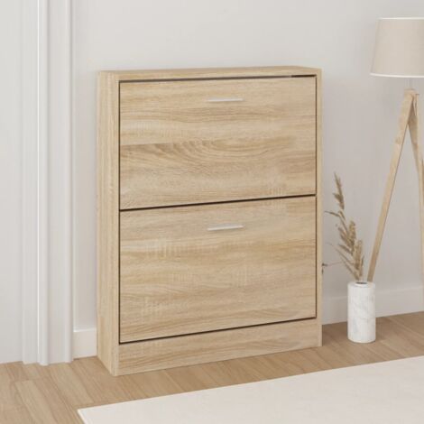 vidaXL Schuhschrank Eiche 59x17x81 cm Holzwerkstoff