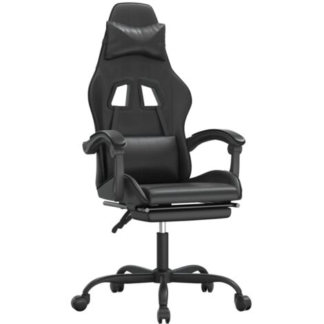 Gaming-Stuhl mit Fußstütze Drehbar Schwarz Kunstleder vidaXL