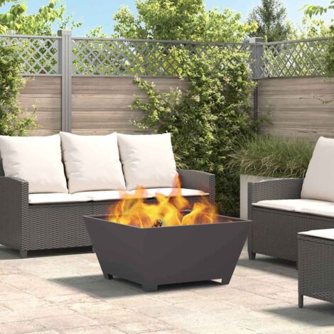 Feuerstelle Quadratisch Schwarz 80x80x40 cm Stahl vidaXL108612