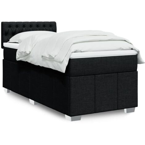 Boxspringbett mit Matratze Schwarz 90x190 cm Stoff vidaXL