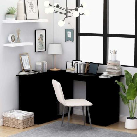 Eckschreibtisch Schwarz 145x100x76 cm aus Spanplatte