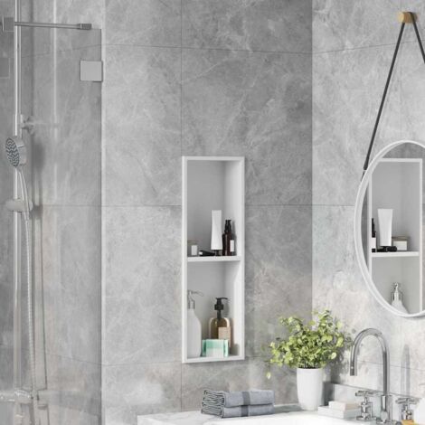 vidaXL Shower Niche White 60 x 20 x 9.5 cm Stainless Steel