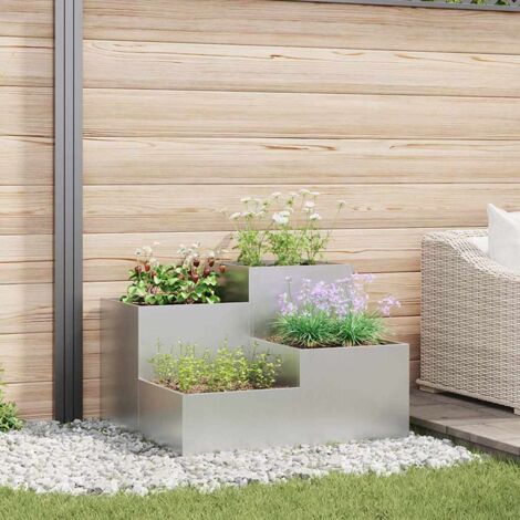 vidaXL Gartenpflanzer 80x80x60 cm Verzinkter Stahl