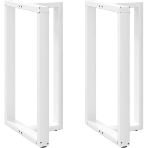 vidaXL Bar Table Legs T-Shaped 2 pcs White 60x35x(100-101) cm Steel