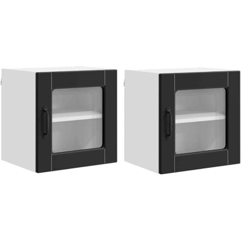 Küchenschrank 2 pcs Schwarz 40 x 31 x 40 cm Holzwerkstoff vidaXL