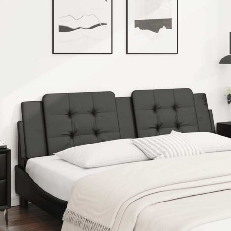 Kopfpolster für das Bett schwarz 180 cm aus Kunstleder