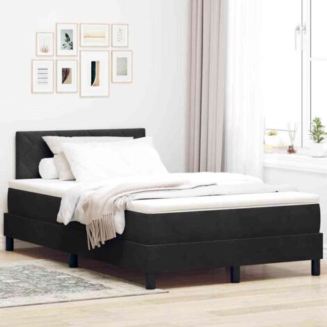 Boxspringbett mit Matratze Schwarz 120x200 cm Samt vidaXL581576