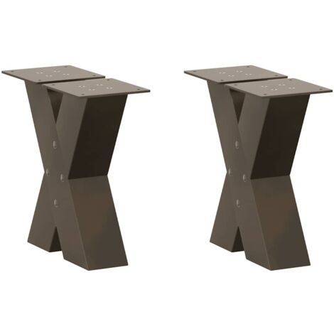 Couchtischbeine X-Form 2 Stk. Naturstahl 30x(30-31) cm Stahl vidaXL