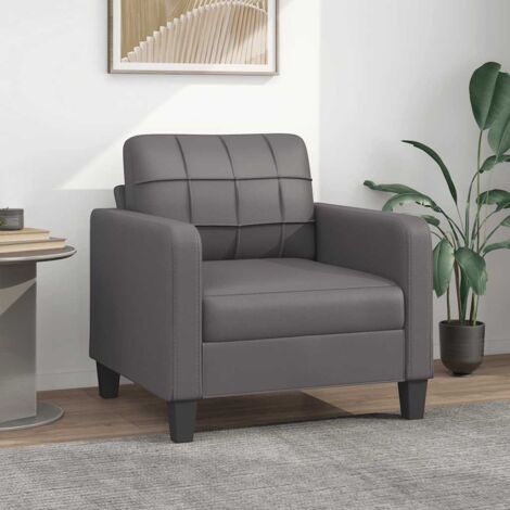 vidaXL Sessel Grau 60 cm Kunstleder