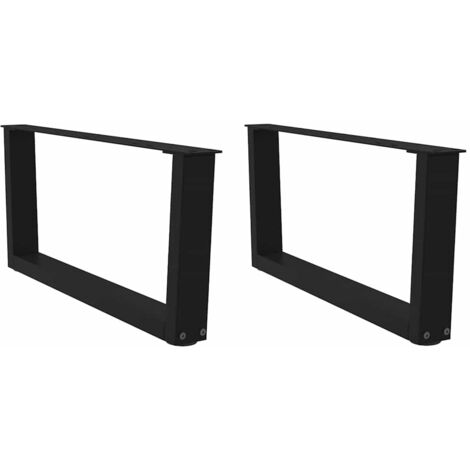 vidaXL Esstischbeine V-Form 2 Stück Schwarz 70x(30-31,3) cm Stahl