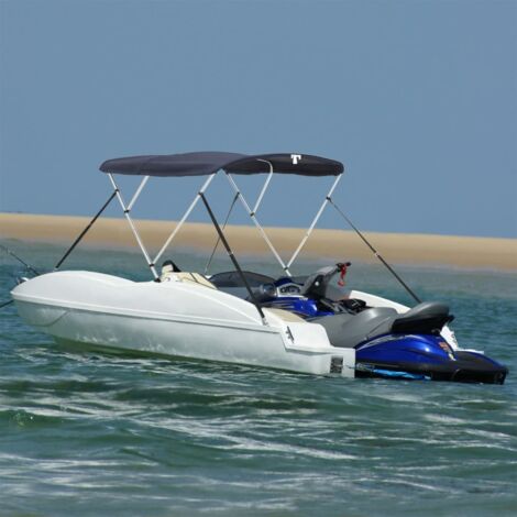 3-Bow Bimini-Top mit Mesh-Seitenteilen 183x(185-198)x137 cm vidaXL