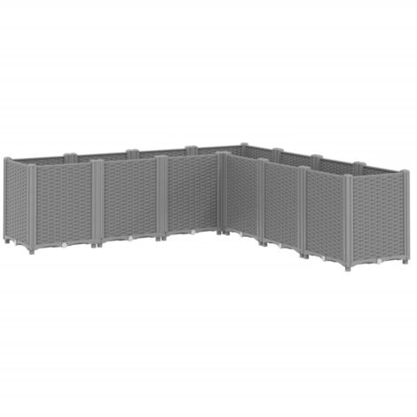 vidaXL Pflanzkasten grau 160x160x53 cm Polypropylen