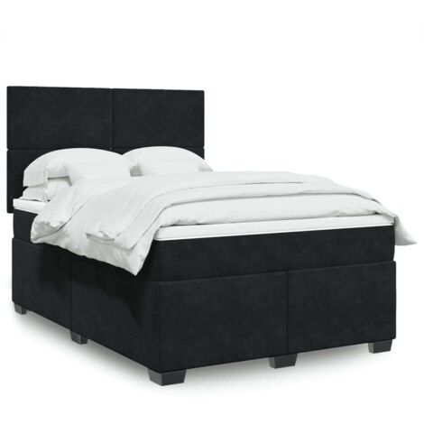 Boxspringbett mit Matratze Schwarz 160x200 cm Samt vidaXL