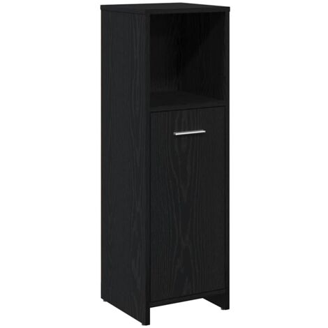 Badezimmerschrank aus schwarzer Eiche, 30 x 30 x 95 cm, Holzwerkstoff vidaXL