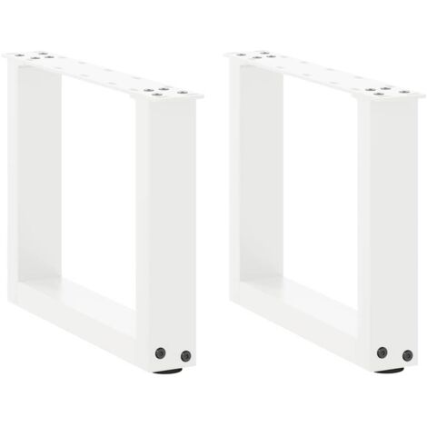 vidaXL Couchtischbeine U-Form 2 Stk. Weiß 30x(30-31) cm Stahl