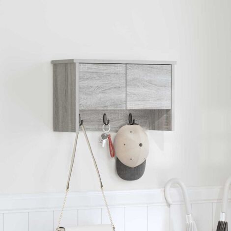 Wandmontierter Kleiderständer Grau Sonoma 50 x 20 x 30 cm vidaXL